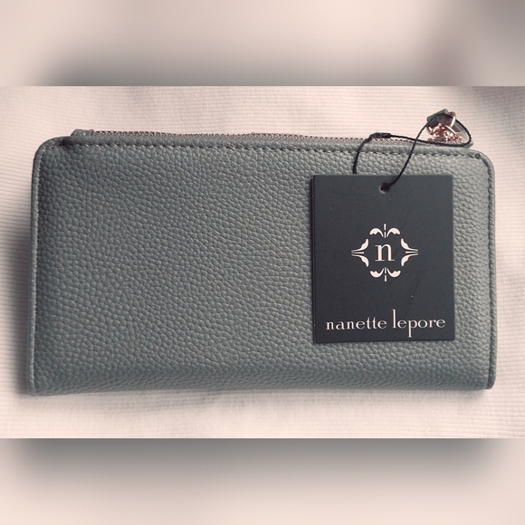 Nanette Lepore - Sage Green Wallet w/Floral Card Holder - Picture 4 of 7